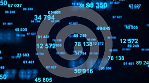 Digital blue background. Information code. Binary computer code. 3d rendering