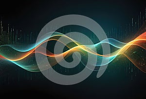 Digital background of technological operations, digital code flow, neural networks, artificial intelligence