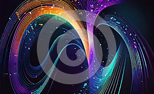 Digital background of technological operations, digital code flow, neural networks, artificial intelligence