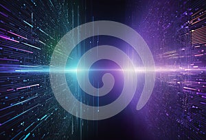 Digital background of technological operations, digital code flow, neural networks, artificial intelligence