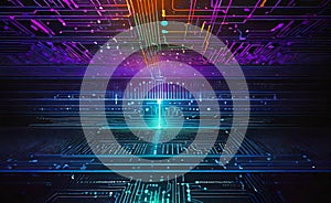 Digital background of technological operations, digital code flow, neural networks, artificial intelligence