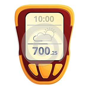 Digital barometer icon, cartoon style