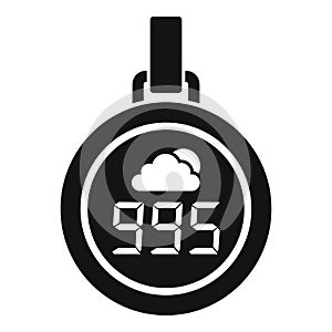 Digital barometer icon, simple style