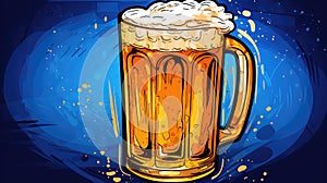 digital beer mug drawing