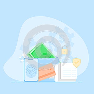 Digital Bill Payment Vector with Financial Security Features