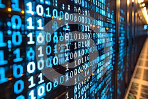 Digital Binary Code Background for High-Tech Data and Network Concepts Generative AI