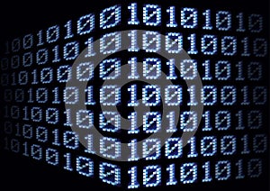 Blue Digital Binary Code Background