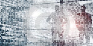 Digital Binary Code Business background. Matrix Abstract futuristic wallpaper.