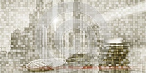 Digital Binary Code Business background. Matrix Abstract futuristic wallpaper.