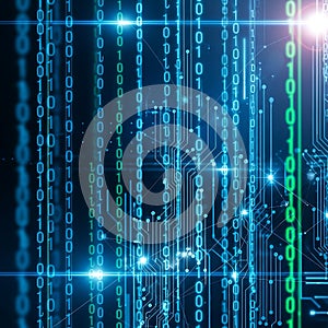 Digital Binary Code and Circuitry Background