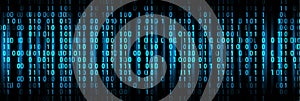 Digital Binary Code Data Background. Abstract Technology Pattern. Programming, Coding Concept.