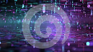 Digital binary code flowing through a futuristic cyberspace