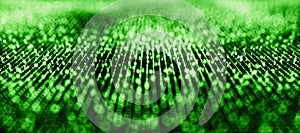 Binary Code Background Green