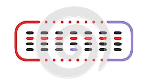 Digital binary code icon, circuit board technology, vector design Generative AI