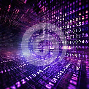 Digital Binary Code Matrix Background: A Futuristic Visualization of Technological Data Network