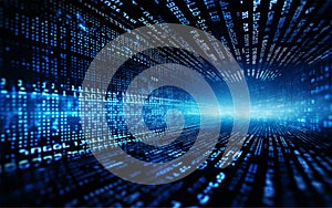 Digital binary code matrix background