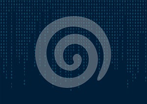 Digital binary code seamless pattern. Blue background. Vector illustration