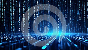 Digital Binary Code Stream Background