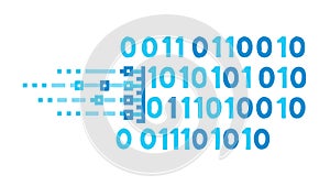Digital Binary Code Stream, Data and Technology, vector design Generative AI