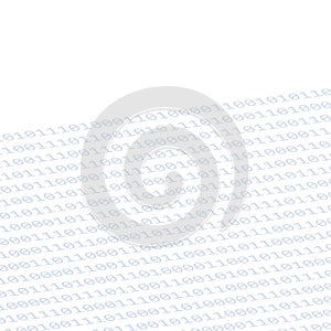 Digital binary code white background