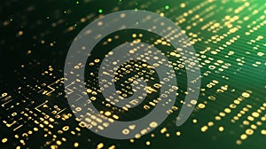 Digital Binary Data Computer Background in Green and Yellow