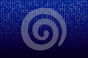 Digital binary data and Secure Data Vector Texture on Blue Background.