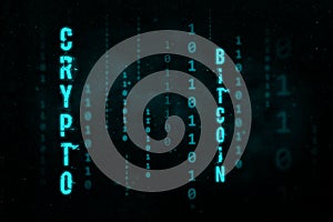 Digital binary data and streaming binary code background. Abstract concept illustration.
