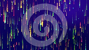 Digital binary data, streaming code background. background matrix. Hacker programming coding concept. Falling glowing