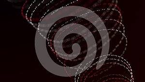 Digital binary data tunnel. Abstract connection of dots and lines on dark background. Concept of network. 3D