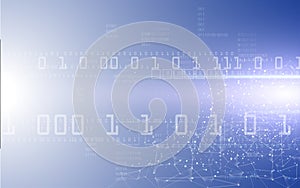 Digital binary and polygonal pattern tech networking concept background