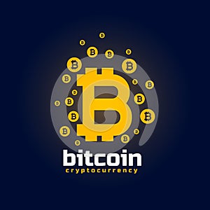 Digital bitcoin crypto currency background