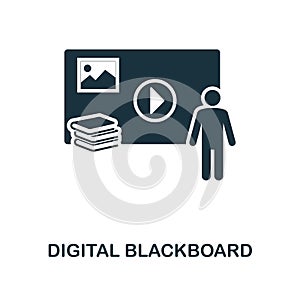 Digital Blackboard icon. Monochrome style icon design from school icon collection. UI. Illustration of digital blackboard icon. Re