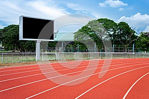 Digital blank scoreboard at football stadium