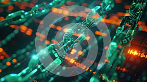The Digital Blockchain Chain.AI generated image