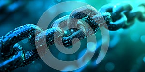 Digital blockchain chain connection concept photo