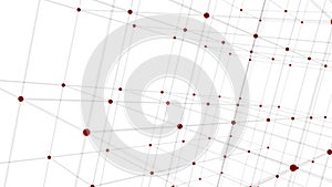 Digital blockchain concept. Data storage in separate cells. Abstract background with dots and connection lines. 3D