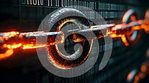 Digital Blockchain Connection with Binary Code Background Futuristic Technology Security Chain Concept and Cryptocurrency Network