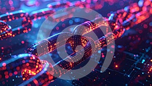 Digital Blockchain Network Connection Abstract