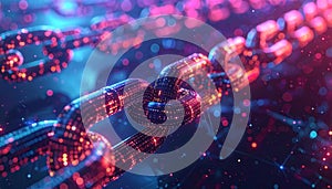 Digital Blockchain Network Connection Abstract