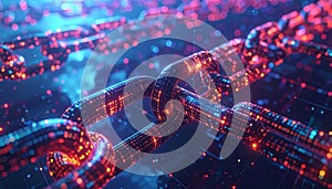 Digital Blockchain Network Connection Abstract