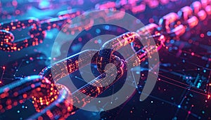 Digital Blockchain Network Connection Abstract