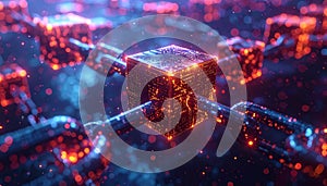 Digital Blockchain Network Connection and Data Flow