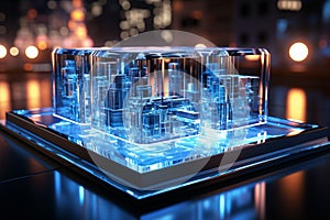 Digital blocks or cubes constructs database. By generative Ai