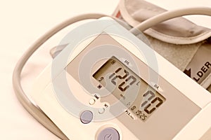 Digital blood pressure moniter,show normal blood pressure photo