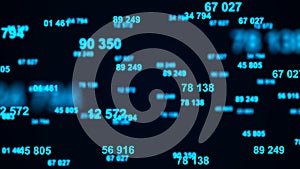 Digital blue background. Information code. Binary computer code. 3d rendering