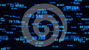 Digital blue background. Information code. Binary computer code. 3d rendering