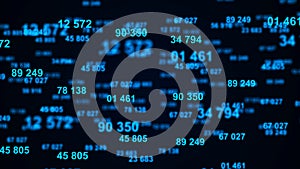 Digital blue background. Information code. Binary computer code. 3d rendering