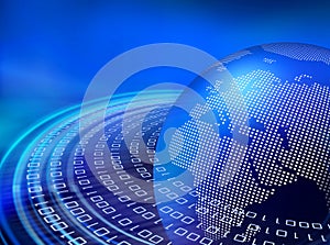 Digital blue data orbits