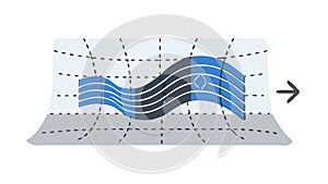 Digital Blue Data Stream Wave Abstract, vector design Generative AI