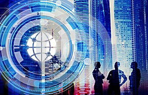 Digital Blue Hud Interface Global Concept